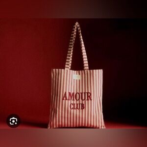 NWOT Sezane Red and White Striped Tote Bag